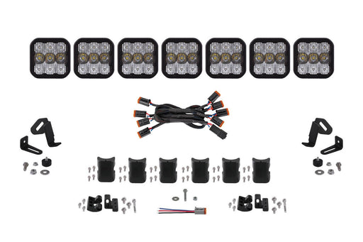 SS5 Pro Universal CrossLink 7-Pod Lightbar White Combo Diode Dynamics - TRUCKED UP - Truck Superstore
