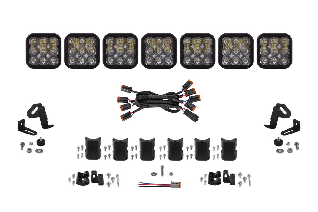 SS5 Pro Universal CrossLink 7-Pod Lightbar White Driving Diode Dynamics - TRUCKED UP - Truck Superstore