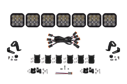 SS5 Pro Universal CrossLink 7-Pod Lightbar White Driving Diode Dynamics - TRUCKED UP - Truck Superstore
