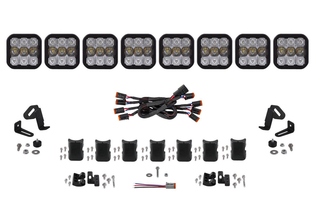 SS5 Pro Universal CrossLink 8-Pod Lightbar White Combo Diode Dynamics - TRUCKED UP - Truck Superstore