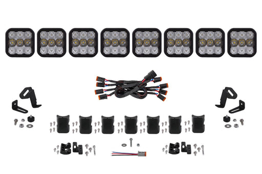 SS5 Pro Universal CrossLink 8-Pod Lightbar White Combo Diode Dynamics - TRUCKED UP - Truck Superstore
