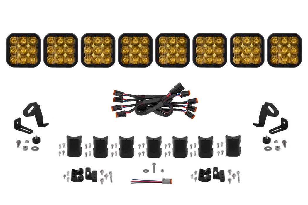 SS5 Pro Universal CrossLink 8-Pod Lightbar Yellow Driving Diode Dynamics - TRUCKED UP - Truck Superstore