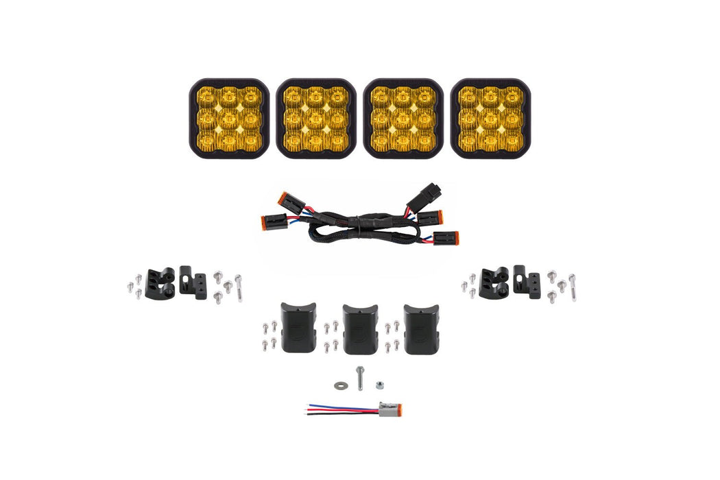 SS5 Sport Universal CrossLink 4-Pod Lightbar Yellow Driving Diode Dynamics - TRUCKED UP - Truck Superstore