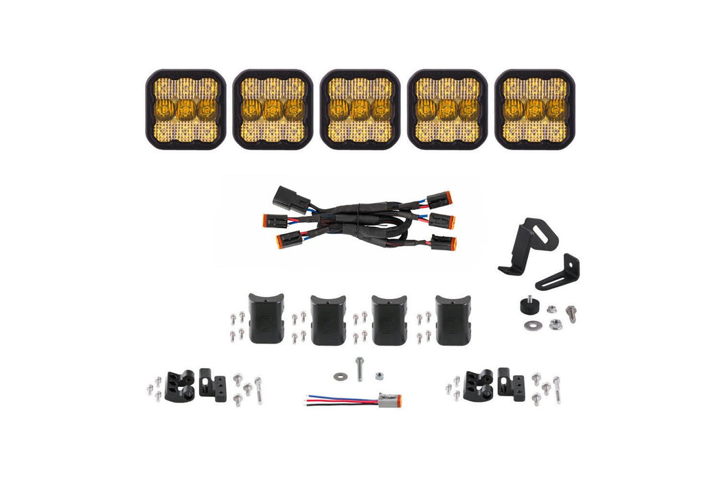 SS5 Sport Universal CrossLink 5-Pod Lightbar Yellow Combo Diode Dynamics - TRUCKED UP - Truck Superstore