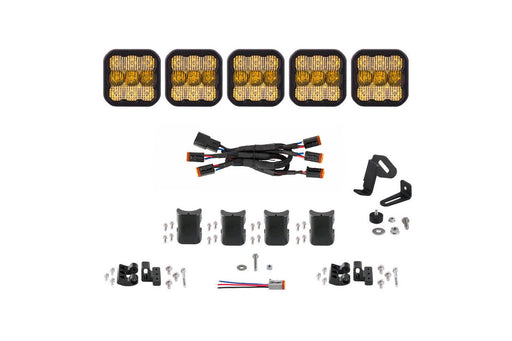 SS5 Sport Universal CrossLink 5-Pod Lightbar Yellow Combo Diode Dynamics - TRUCKED UP - Truck Superstore