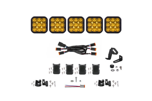 SS5 Sport Universal CrossLink 5-Pod Lightbar Yellow Driving Diode Dynamics - TRUCKED UP - Truck Superstore