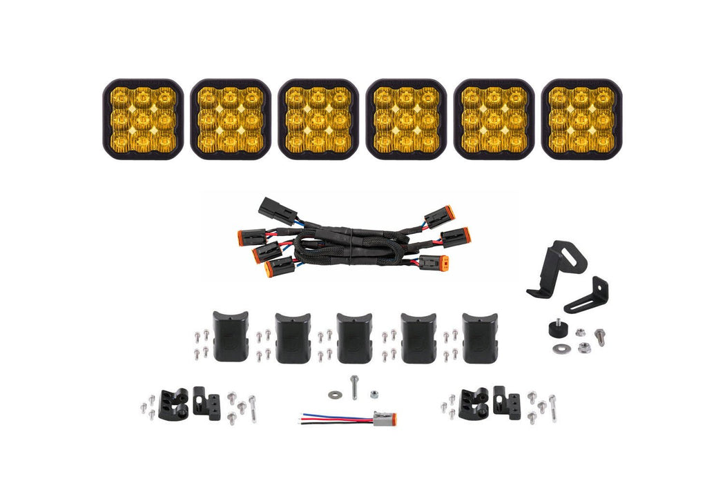 SS5 Sport Universal CrossLink 6-Pod Lightbar Yellow Driving Diode Dynamics - TRUCKED UP - Truck Superstore