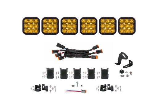 SS5 Sport Universal CrossLink 6-Pod Lightbar Yellow Driving Diode Dynamics - TRUCKED UP - Truck Superstore