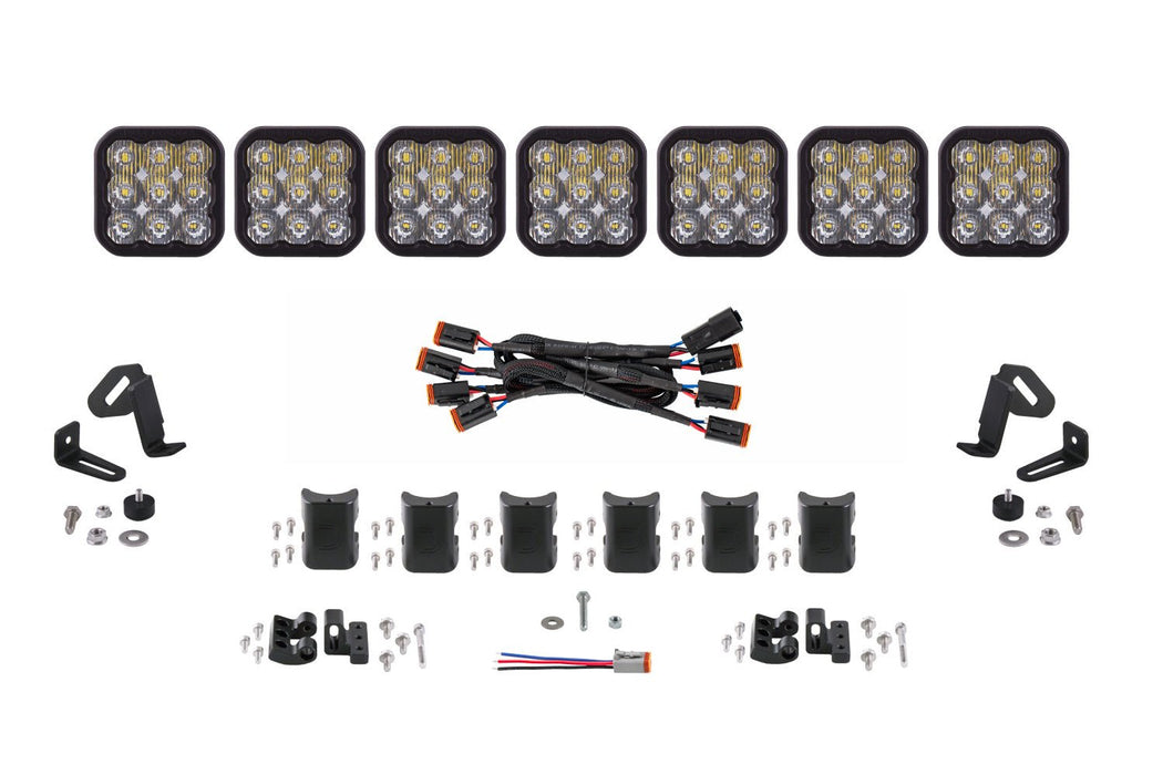 SS5 Sport Universal CrossLink 7-Pod Lightbar White Driving Diode Dynamics - TRUCKED UP - Truck Superstore