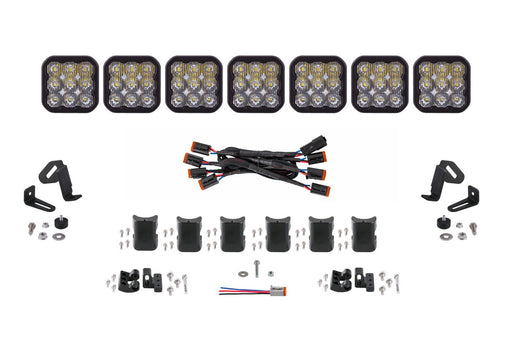 SS5 Sport Universal CrossLink 7-Pod Lightbar White Driving Diode Dynamics - TRUCKED UP - Truck Superstore