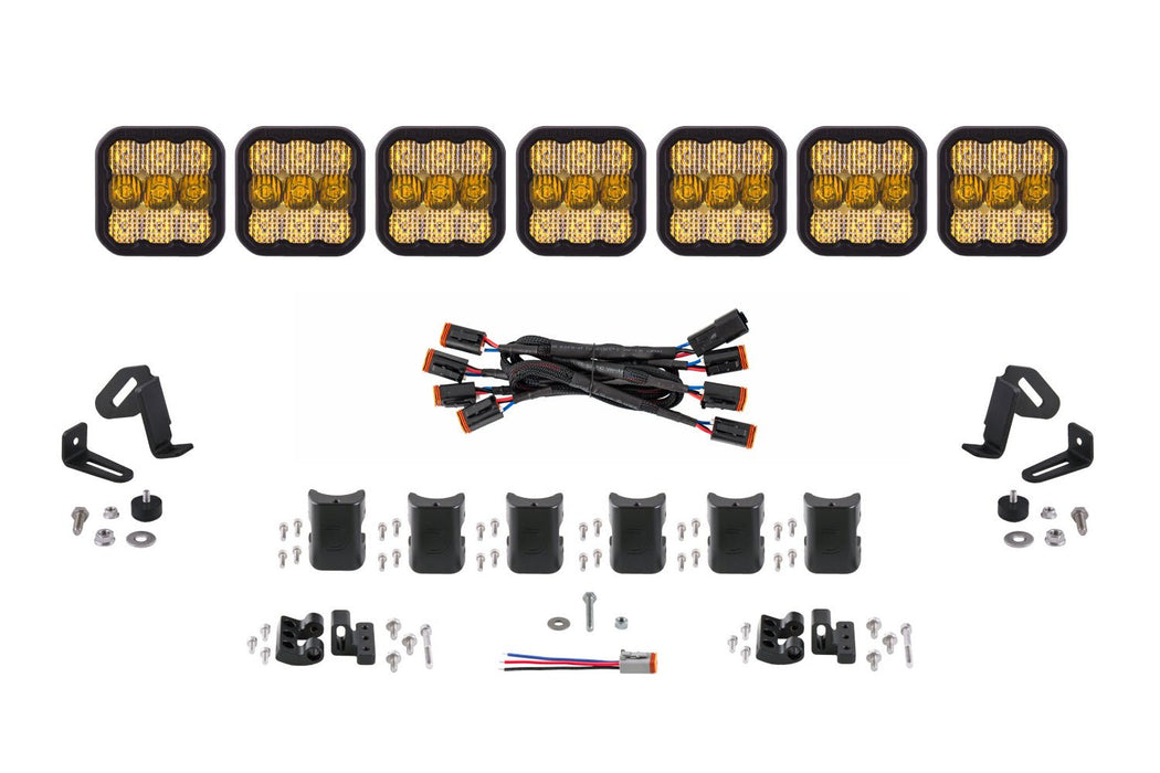 SS5 Sport Universal CrossLink 7-Pod Lightbar Yellow Combo Diode Dynamics - TRUCKED UP - Truck Superstore