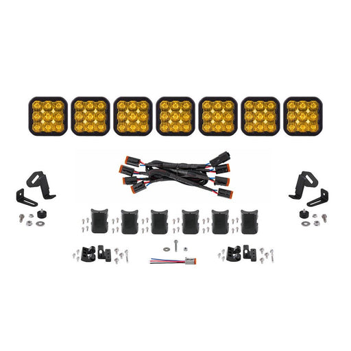 SS5 Sport Universal CrossLink 7-Pod Lightbar Yellow Driving Diode Dynamics - TRUCKED UP - Truck Superstore