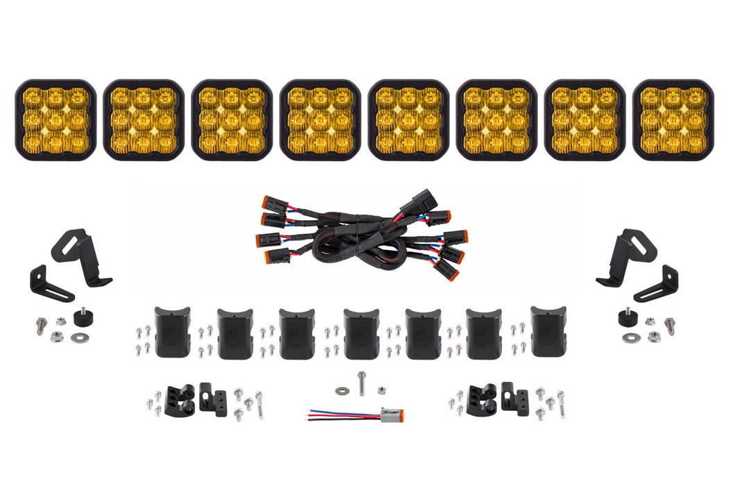 SS5 Sport Universal CrossLink 8-Pod Lightbar Yellow Driving Diode Dynamics - TRUCKED UP - Truck Superstore
