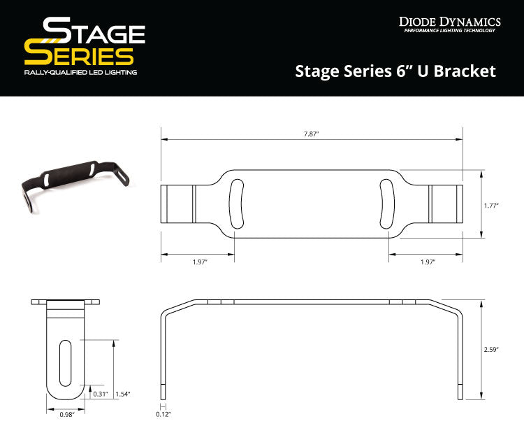 Stage Series 6 Inch U Bracket Single Diode Dynamics - TRUCKED UP - Truck Superstore