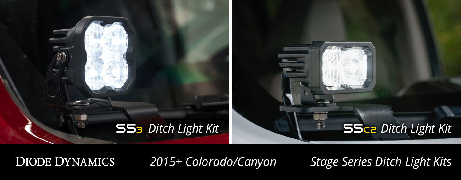SS3 LED Ditch Light Kit for 2015-2021 Colorado/Canyon, Pro White Combo Diode Dynamics - TRUCKED UP - Truck Superstore