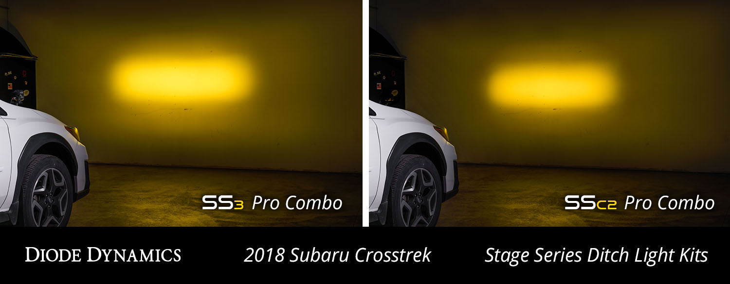 SS3 LED Ditch Light Kit for 2018-2021 Subaru Crosstrek, Pro Yellow Combo Diode Dynamics - TRUCKED UP - Truck Superstore