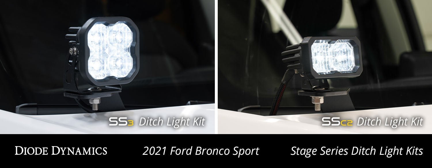 SS3 LED Ditch Light Kit for 2021 Ford Bronco Sport, Sport White Combo Diode Dynamics - TRUCKED UP - Truck Superstore