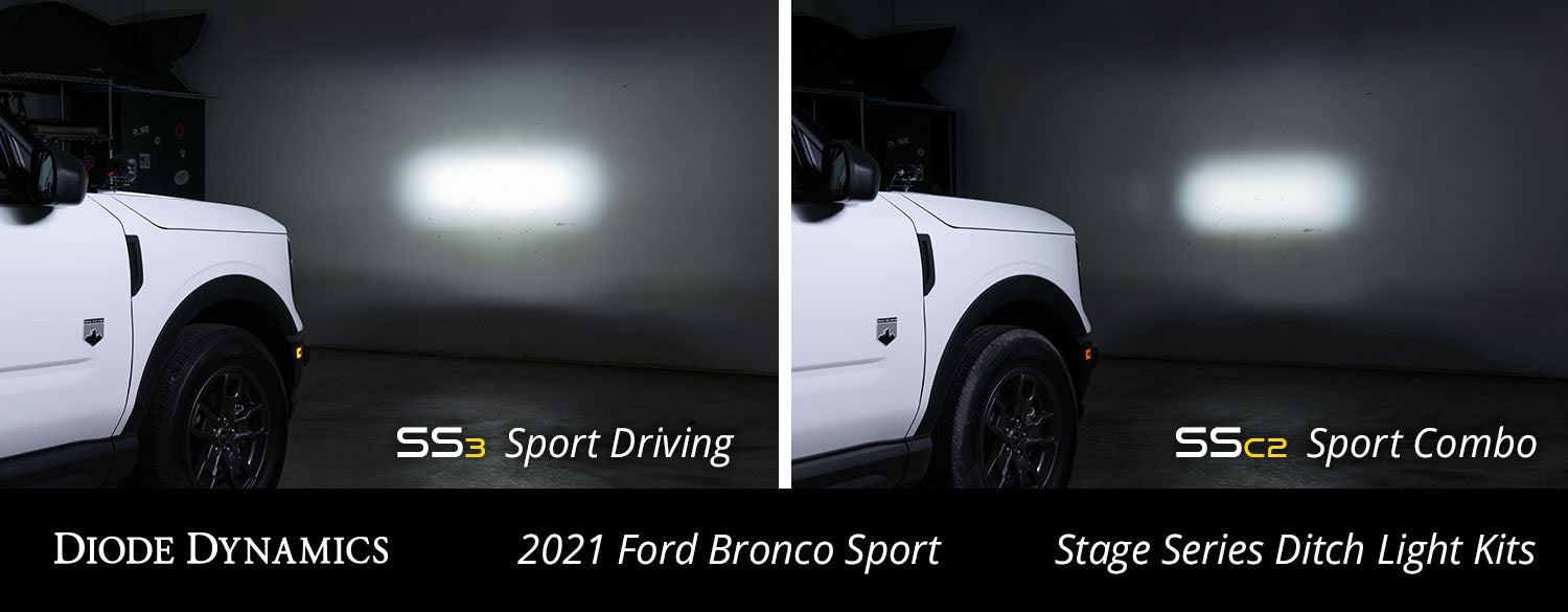 SS3 LED Ditch Light Kit for 2021 Ford Bronco Sport, Sport White Combo Diode Dynamics - TRUCKED UP - Truck Superstore