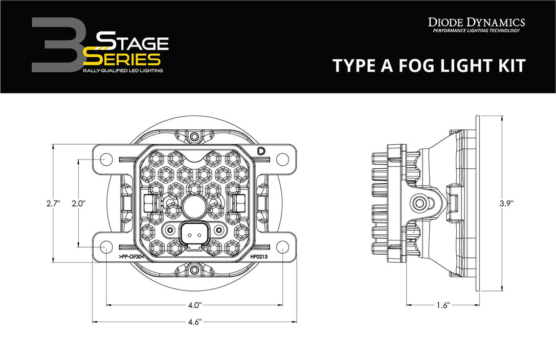 SS3 LED Fog Light Kit for 2014-2018 Subaru Forester Yellow SAE Fog Max w/ Backlight Diode Dynamics - TRUCKED UP - Truck Superstore