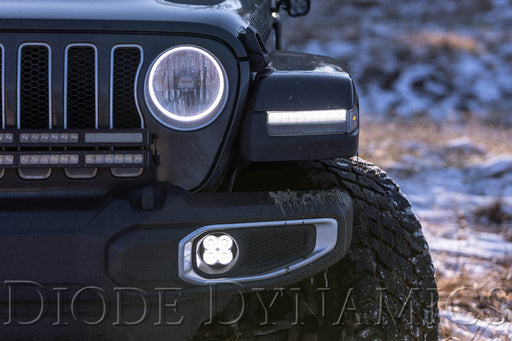 SS3 LED Fog Light Kit for 2018-2021 Jeep JL Wrangler White SAE Fog Max w/ Backlight Type M Bracket Kit Diode Dynamics - TRUCKED UP - Truck Superstore