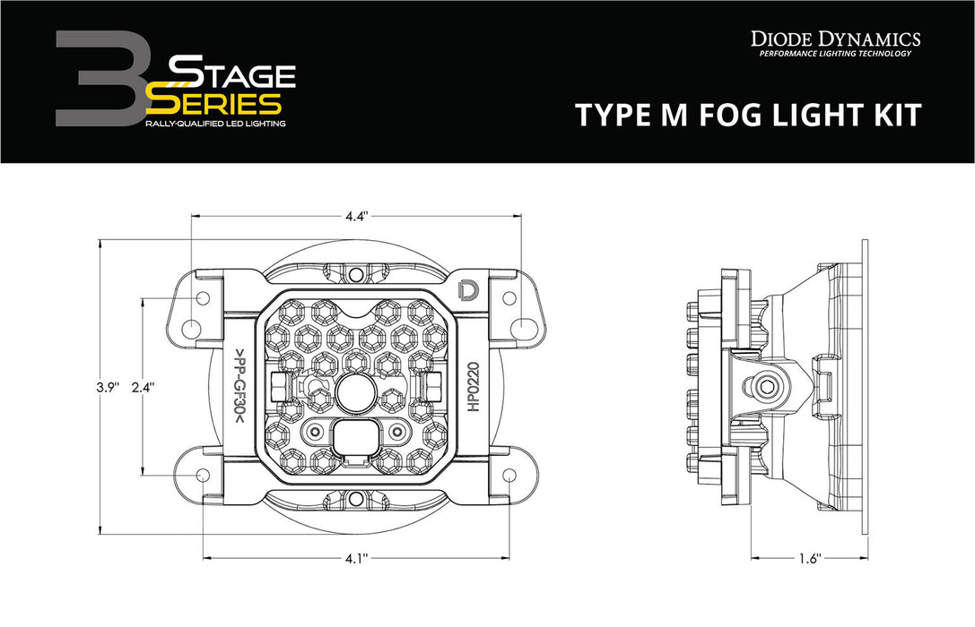 SS3 Max Type M Kit ABL White SAE Fog Diode Dynamics - TRUCKED UP - Truck Superstore