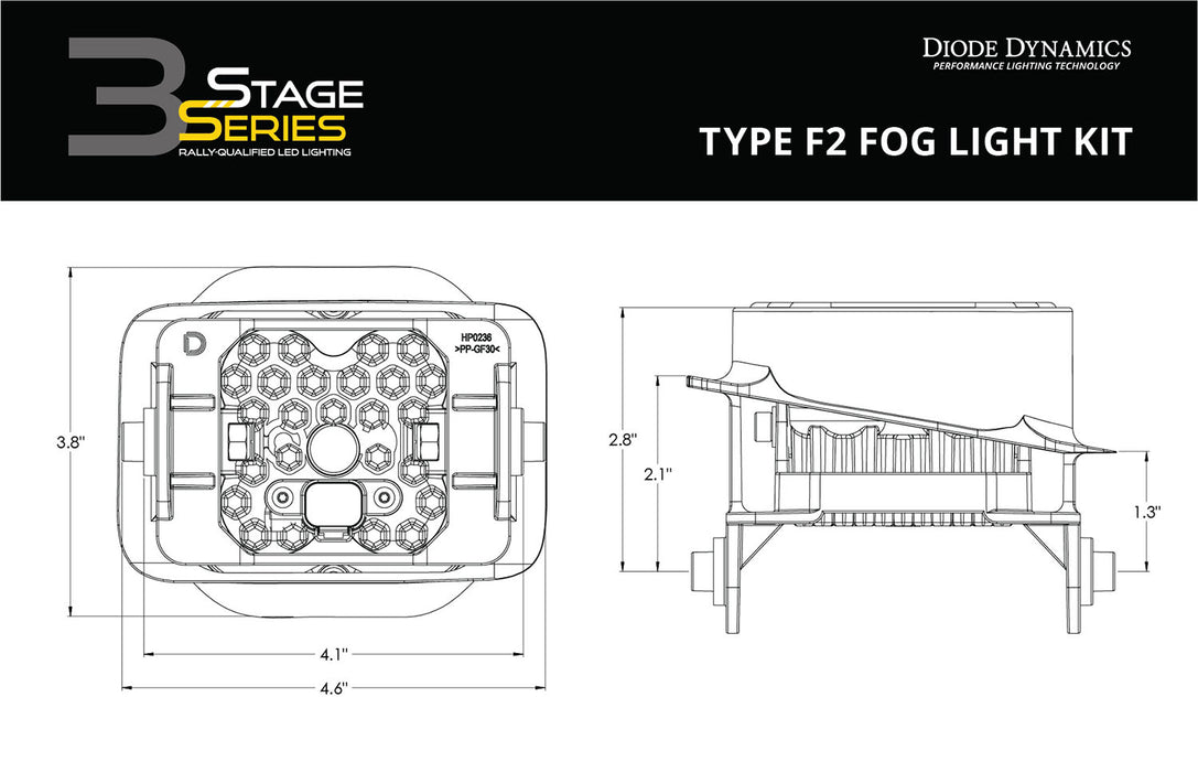 SS3 Pro Type F2 Kit ABL White SAE Fog Diode Dynamics - TRUCKED UP - Truck Superstore