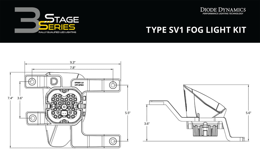 SS3 Pro Type SV1 Kit ABL White SAE Fog Diode Dynamics - TRUCKED UP - Truck Superstore