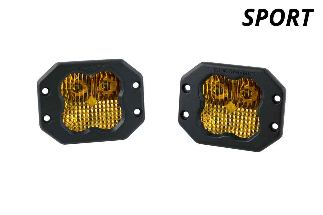 SS3 Sport ABL Yellow Flood Flush Pair Diode Dynamics - TRUCKED UP - Truck Superstore