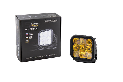 SS5 LED Pod Sport Yellow Combo Single Diode Dynamics - TRUCKED UP - Truck Superstore