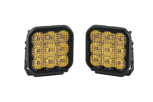 SS5 LED Pod Sport Yellow Flood Pair Diode Dynamics - TRUCKED UP - Truck Superstore
