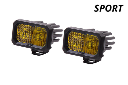 Stage Series 2 Inch LED Pod, Sport Yellow Flood Standard ABL Pair - TRUCKED UP - Truck Superstore