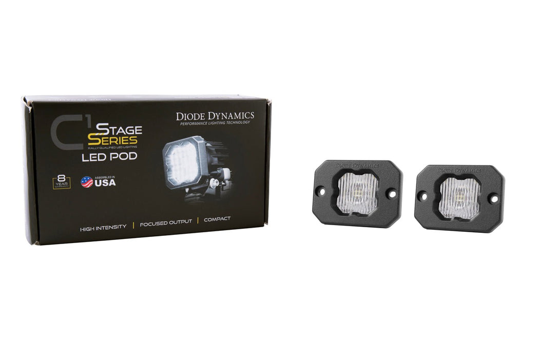Stage Series C1 LED Pod White SAE Fog Flush ABL Pair Diode Dynamics - TRUCKED UP - Truck Superstore
