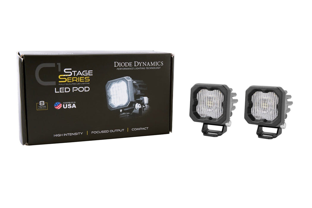 Stage Series C1 LED Pod White SAE Fog Standard ABL Pair Diode Dynamics - TRUCKED UP - Truck Superstore