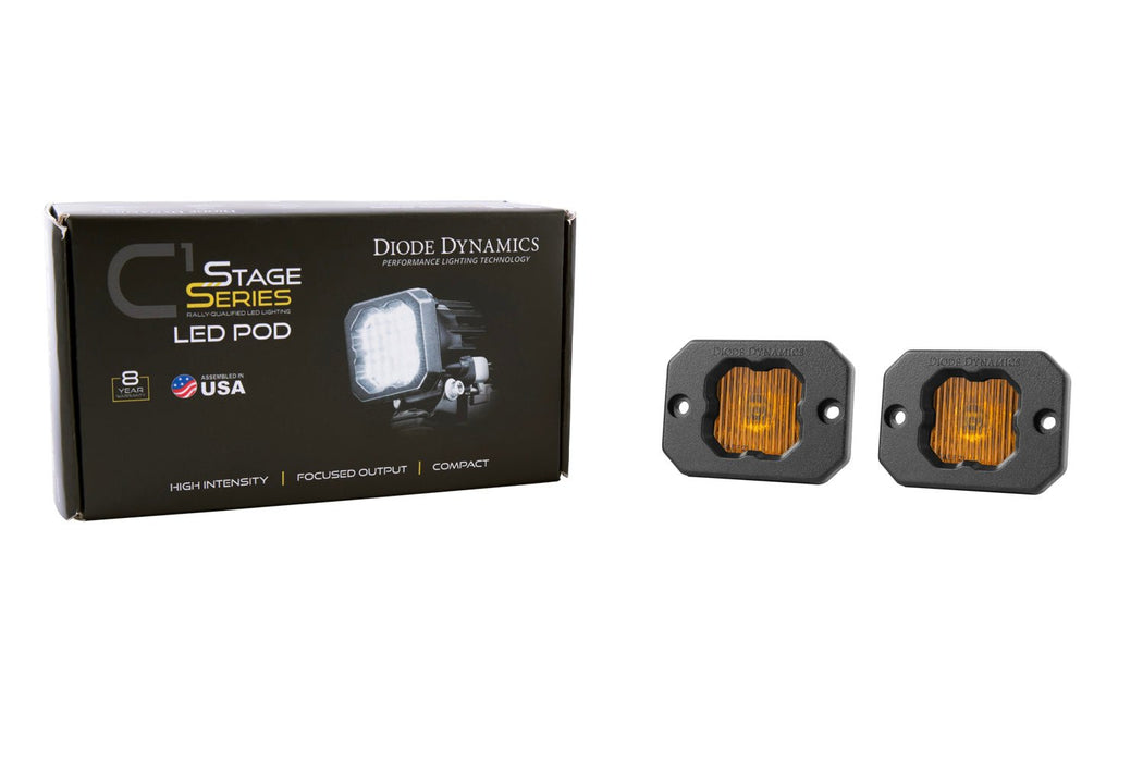 Stage Series C1 LED Pod Yellow SAE Fog Flush ABL Pair Diode Dynamics - TRUCKED UP - Truck Superstore