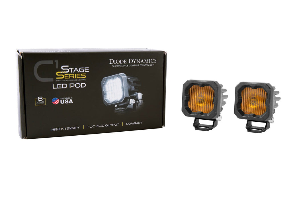 Stage Series C1 LED Pod Yellow SAE Fog Standard ABL Pair Diode Dynamics - TRUCKED UP - Truck Superstore