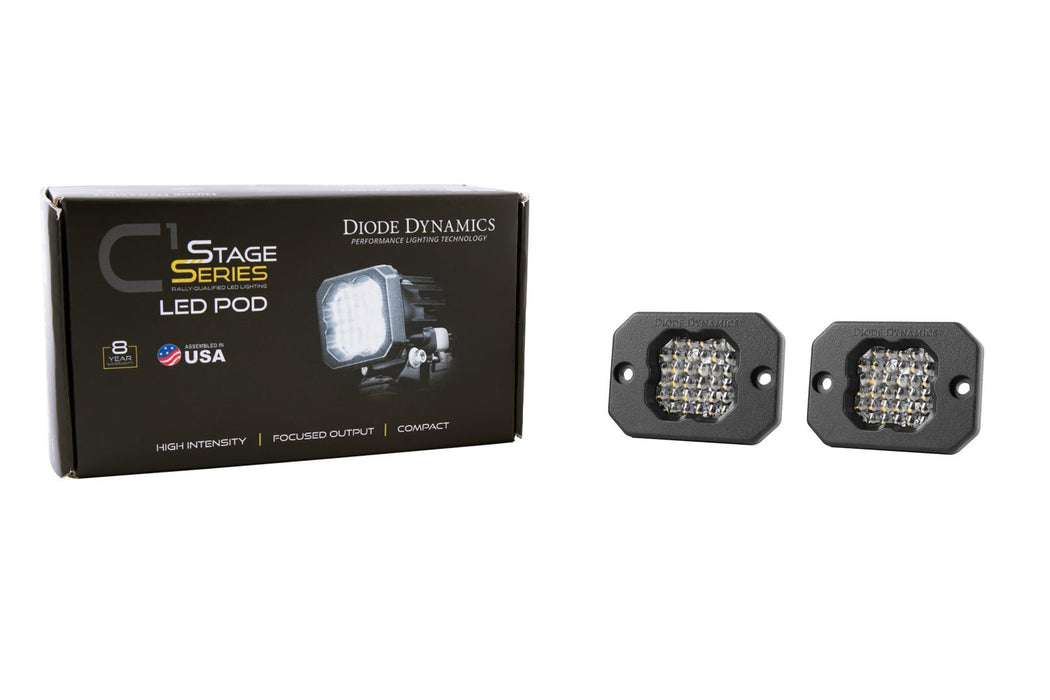 Stage Series C1R White Flood Flush Mount LED Pod (pair) Diode Dynamics - TRUCKED UP - Truck Superstore