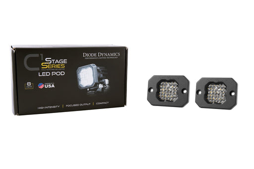 Stage Series C1R White Flood Flush Mount LED Pod (pair) Diode Dynamics - TRUCKED UP - Truck Superstore