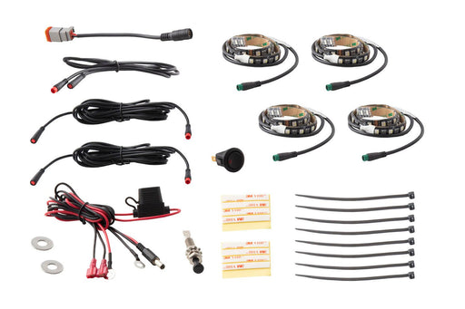 RGBW Engine Bay Strip Kit 4pc Multicolor Diode Dynamics - TRUCKED UP - Truck Superstore