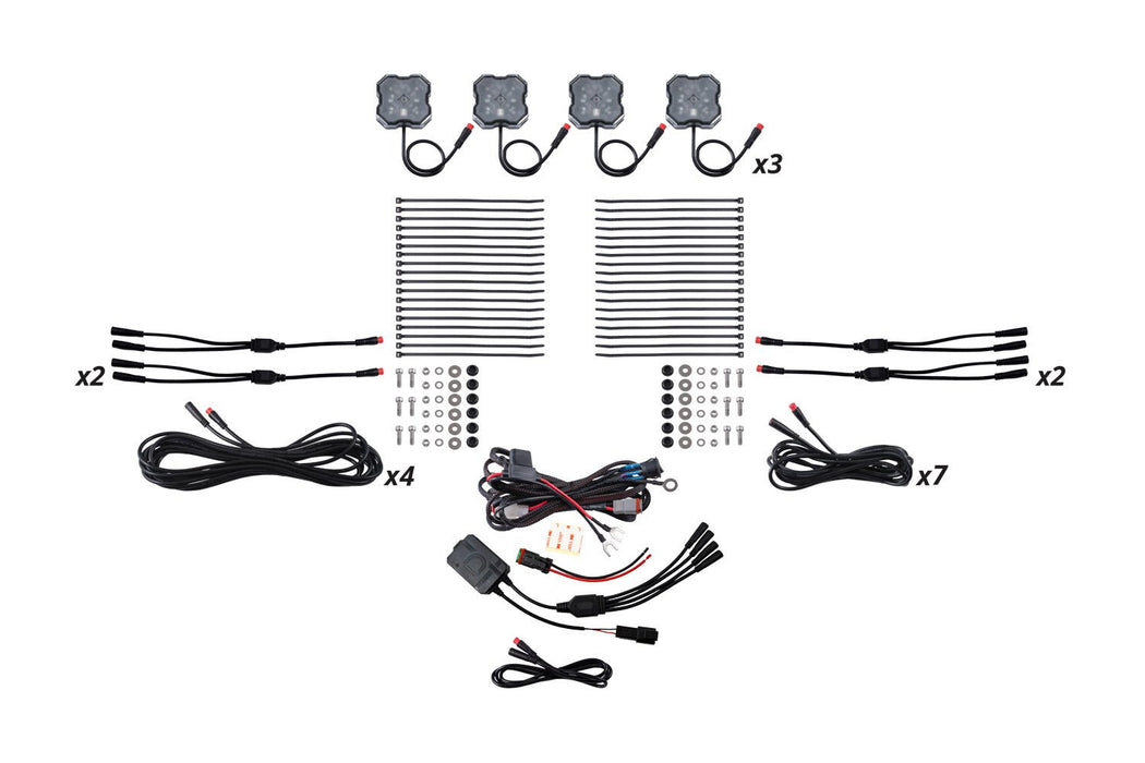 RGBW Rock Light Installer Kit w/Controller (12-pack) - TRUCKED UP - Truck Superstore