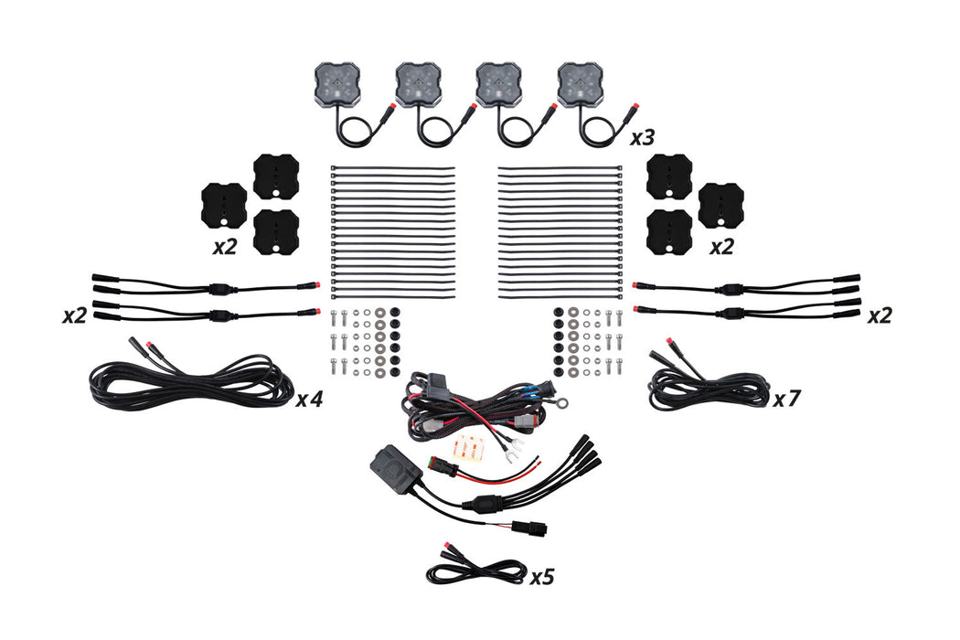 RGBW Rock Light Installer Magnet Mount Kit w/Controller (12-pack) - TRUCKED UP - Truck Superstore