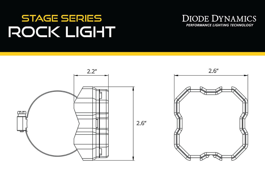 Stage Series Rock Light Tube Mount Adapter Kit (one) Diode Dynamics - TRUCKED UP - Truck Superstore