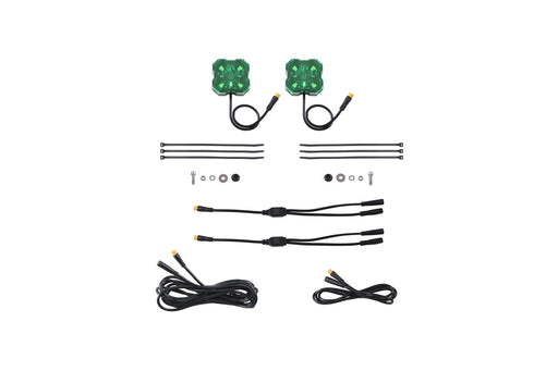 Stage Series Single-Color LED Rock Light, Green M8 (2-pack) - TRUCKED UP - Truck Superstore