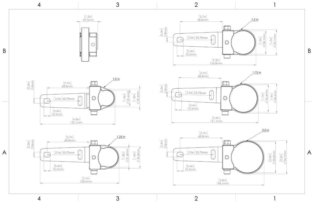Stage Series 2 inch Roll Bar Mount Kit Diode Dynamics - TRUCKED UP - Truck Superstore
