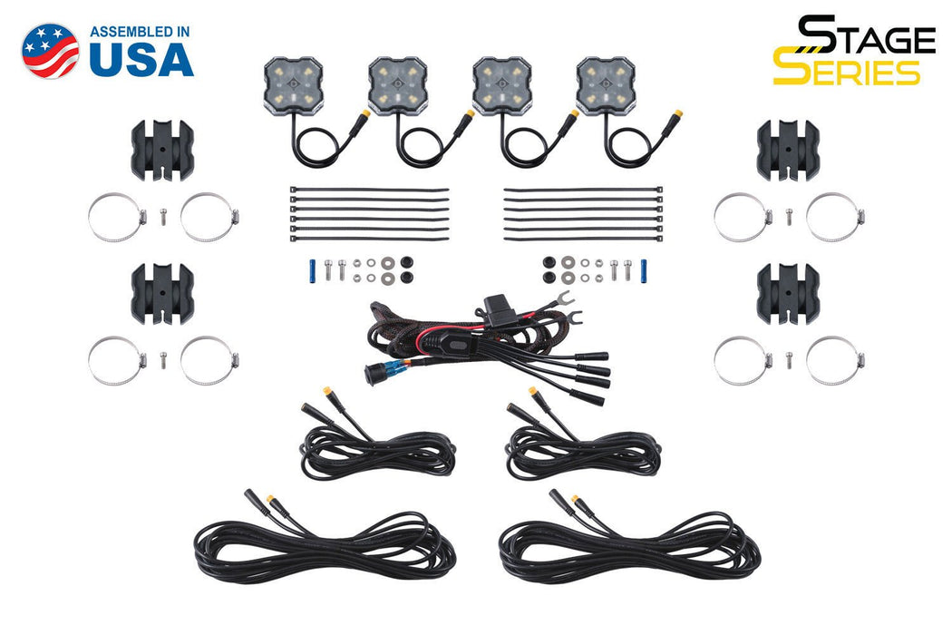 Stage Series SXS Rock Light Installer Kit, RGBW M8 (4-pack) Diode Dynamics - TRUCKED UP - Truck Superstore