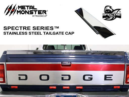 1973-1993 Dodge Stainless Steel Tailgate Cap - Premium 18 Gauge - TRUCKED UP - Truck Superstore