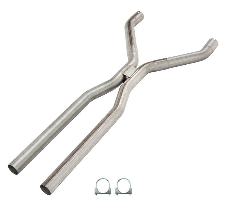 2.5 Inch Mandrel-Bent Tunnel Crossover Exhaust H-Pipe 409 Stainless Steel Pypes Exhaust - TRUCKED UP - Truck Superstore