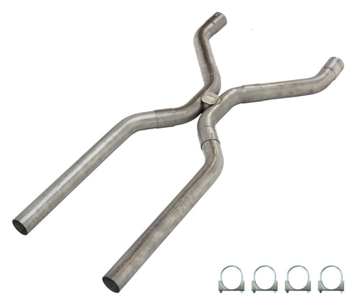 2.5 Inch Universal H-Pipe Crossover Exhaust Kit Mandrel Bent 409 Stainless Steel Pypes Exhaust - TRUCKED UP - Truck Superstore