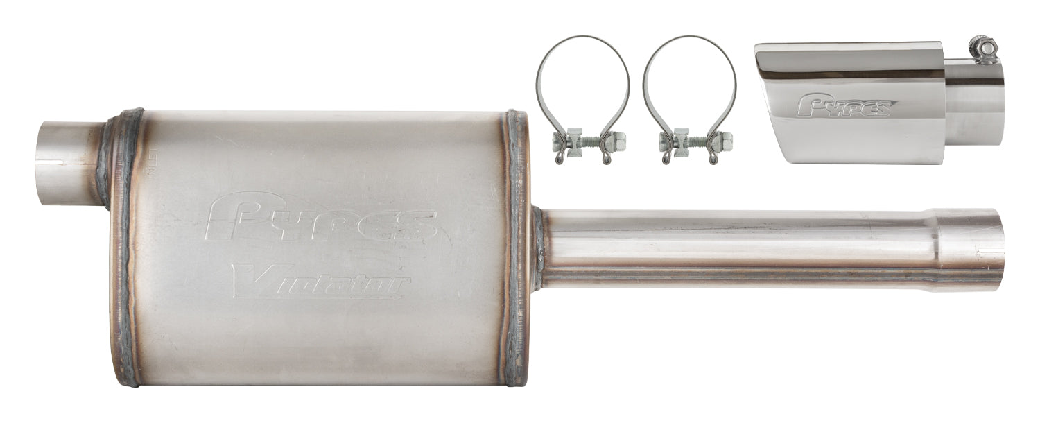 19-25 Silverado / Sierra 1500 4.8L/5.3L Single Exit Tunes & Tip Muffler Replacement Exhaust Kit Violator Muffler SGT32V PYPES - TRUCKED UP - Truck Superstore