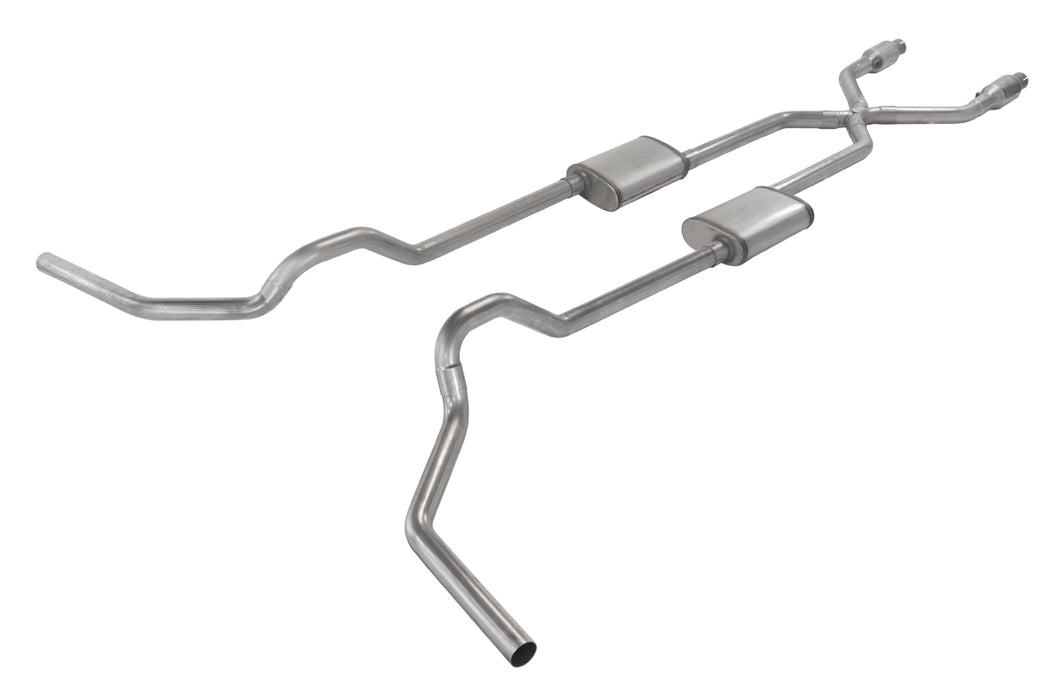 1975-1987 GM C-15 Truck 2.5 Inch Crossmember Back With X-Pipe Exhaust System Includes Catalytic Converters 409 Stainless Race Pro Mufflers Pypes Performance Exhaust - TRUCKED UP - Truck Superstore