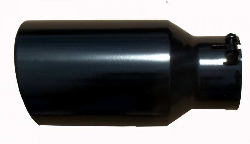 Exhaust Tail Pipe Tip 3.5 in ID x 4.5 in OD Rolled B/O 4.5 in Tip Bolt On Hardware Not Incl Black Finish 304 Stainless Steel Pypes Exhaust - TRUCKED UP - Truck Superstore